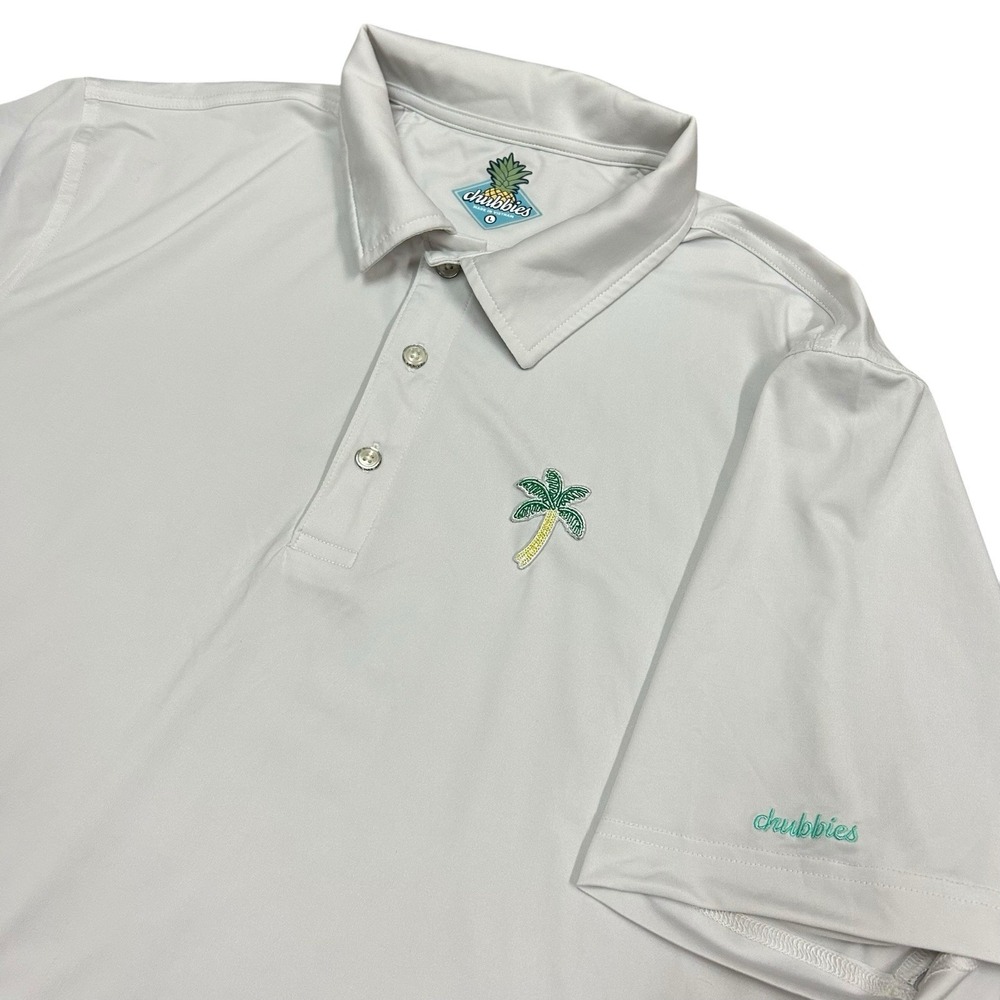 Chubbies Polo Shirt Men's Large Palm Tree Golf Preppy Lightweight